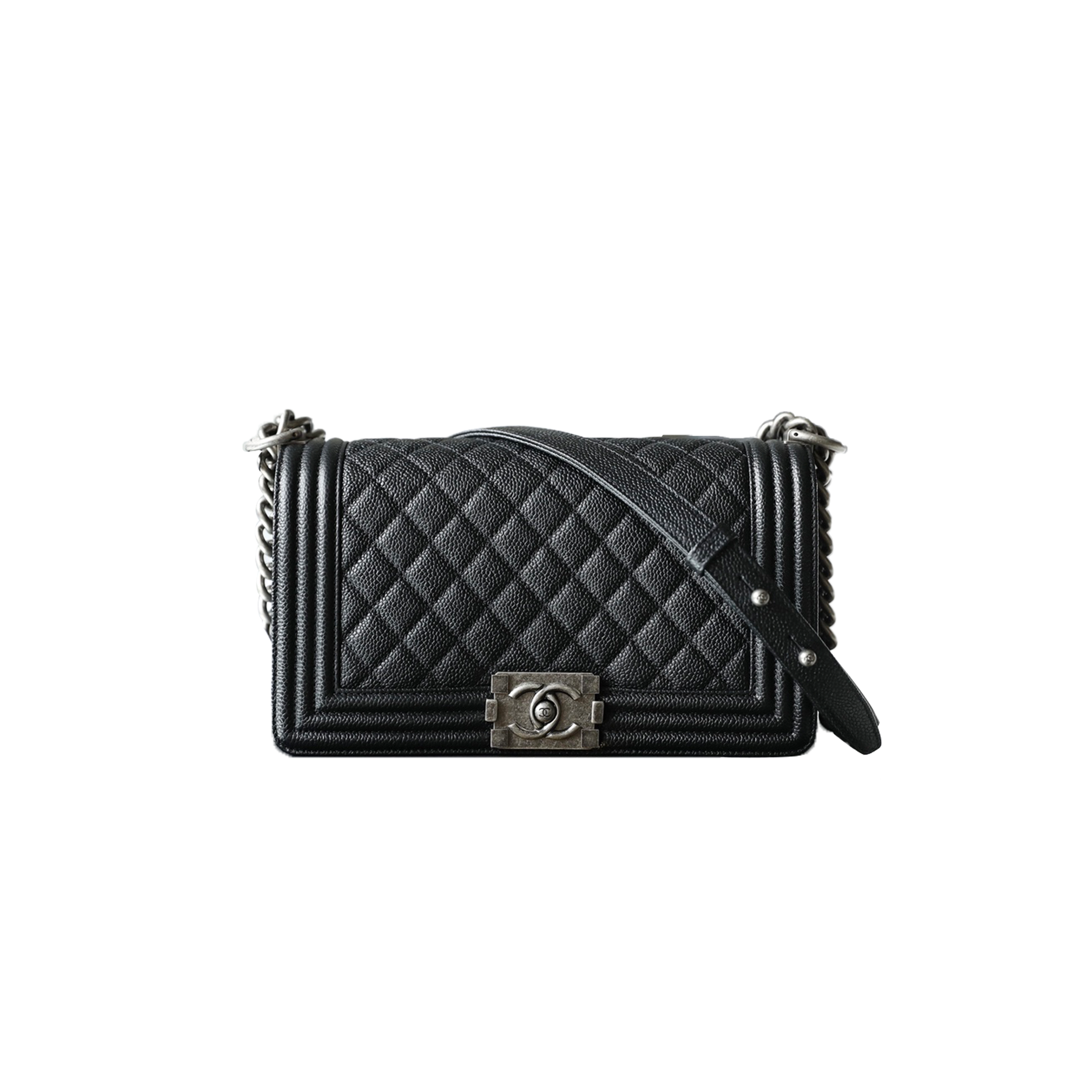 Ch*el master caviar quilted medium boy flap black a67086 (25*15*9cm)